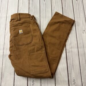 Carhartt Womens Rugged Flex Work Pants Brown Relaxed Fit Size 2 Canvas bn5113-w